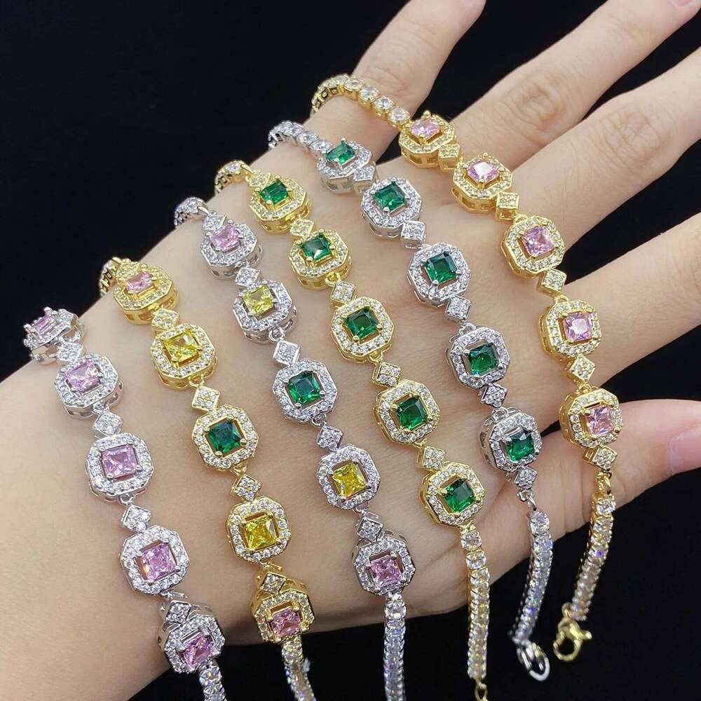 Moonso Luxury Pink Green Gold Color Princess Bracelet Bangle for Women Anniversary Gift Jewelry Wholesale S8239 Z260313