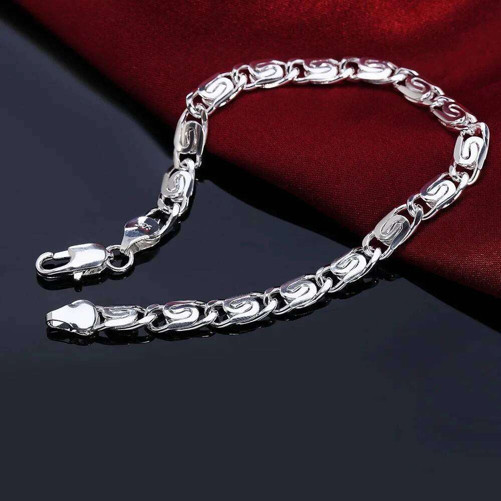 fashion beautiful 925 silver Solid bracelet for women men chain charm classic wedding gift high quality jewelry wholesale LH008 Z260313