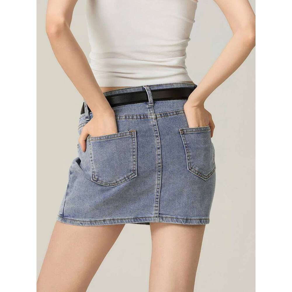 Denim For Women Solid Color Bodycon Jeans Summer Casual Mini Skirts Z260314