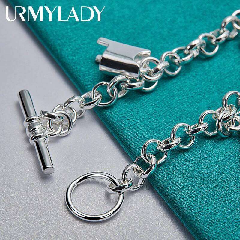 URMYLADY 925 Sterling Silver Horse Equipment Pendant Bracelet For Women Wedding Party Fashion Charm Jewelry Z260313
