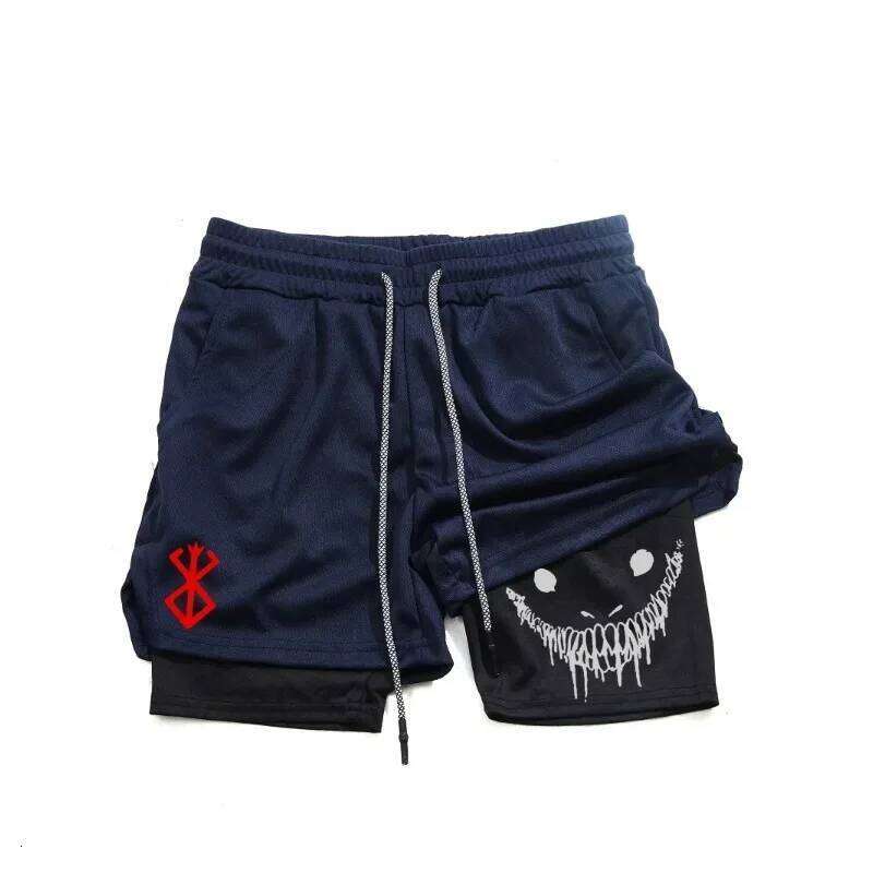 Men's 2-in-1 shorts, fitness training pants, quick drying breathable double-layer sports pants Z260314