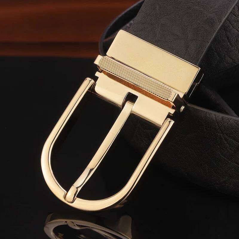 Classic Fashion Pin Buckle 3.3cm Belts Genuine Leather High Quality Waistband For Male Casual Young Men Cowhide Waist Strap Z260226
