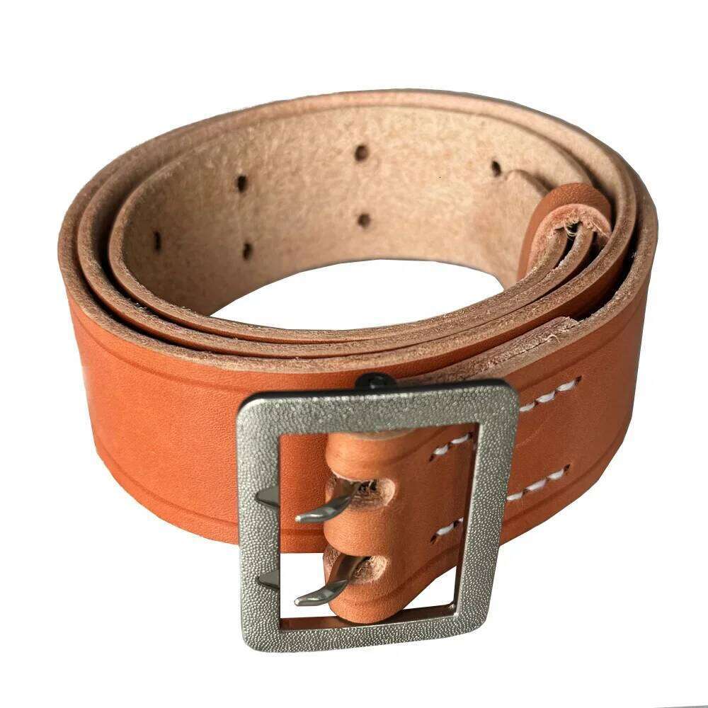 German Belt Double Hole WW2 Men Waistband Combat Casual Girdle Retro Carviar Tool Equipment Soldier War Field Z260226