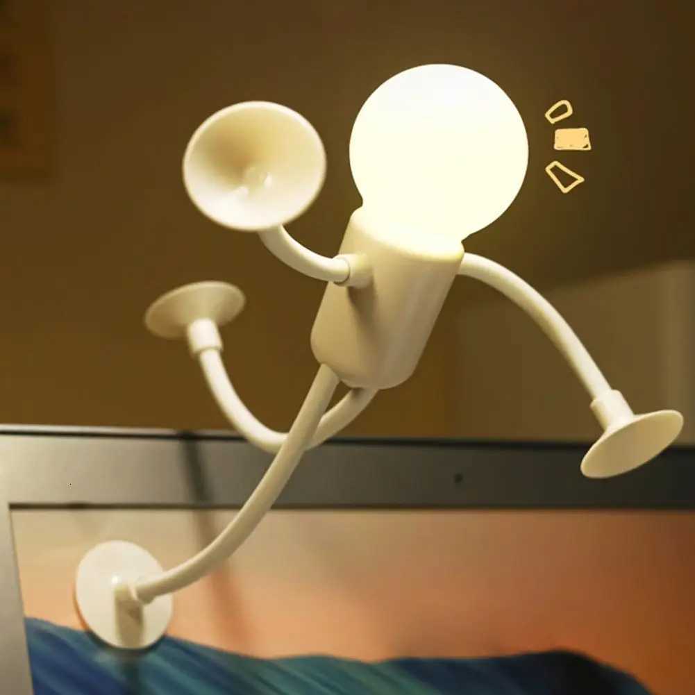 Versatile Small Humanoid Night Lights Changeable Shape Creative Fun Sportsman Table Lamps Button Battery Desk Lamps Ornament Y260314