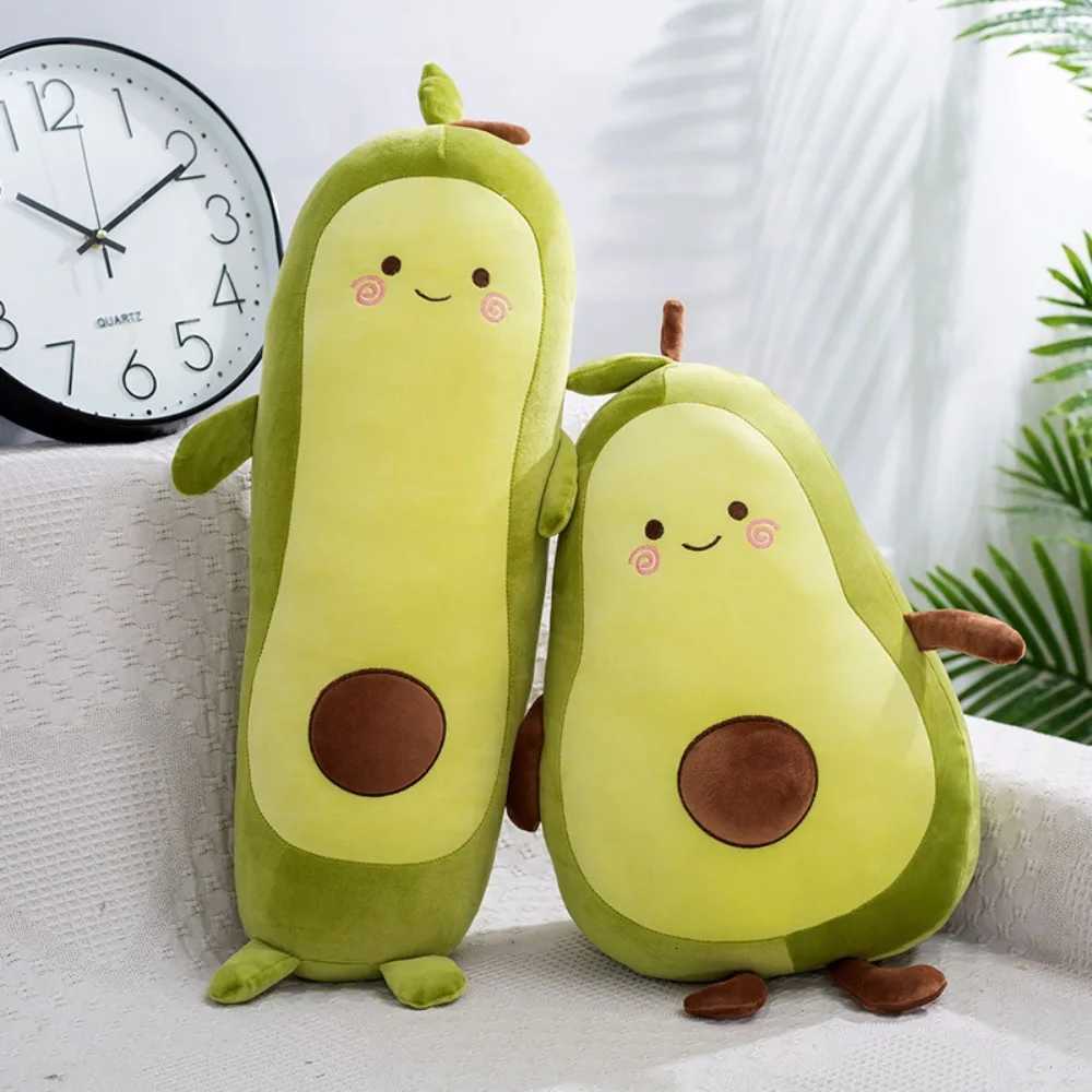 Kawaii 35/50/65cm Stuffed Fruit Avocado Doll Avocado Sleeping Green Giant Toy Sleeping Pillow Room Decor Y260314
