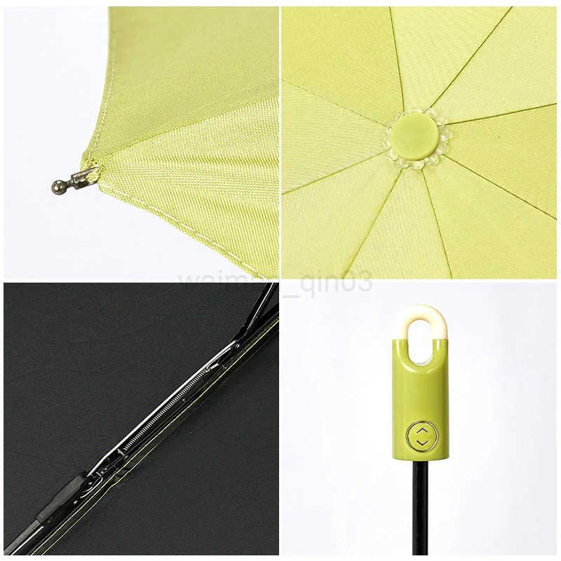 Doughnut Hook Umbrella Black Rubber Automatic Umbrella Buckle Rain Dual Purpose Sunscreen UV Protection Sunshade Umbrella H260314