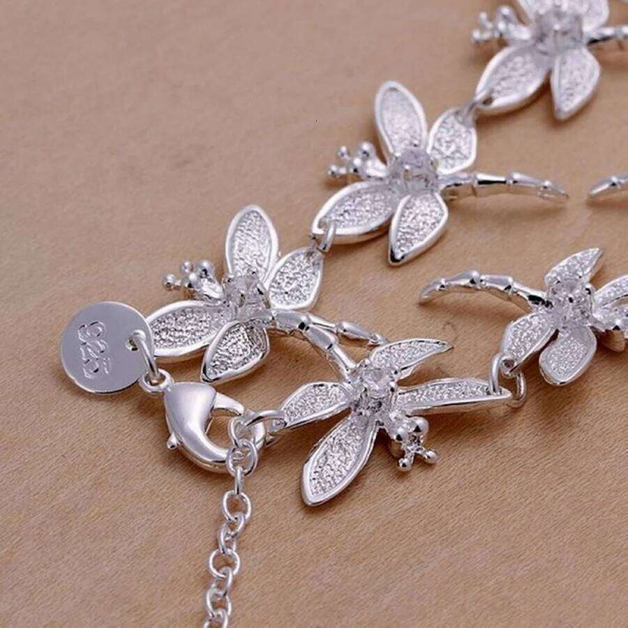 high quality new fashion Silver color Jewelry Creative inlaid stone dragonfly Bracelets Chain lady women free shipping H121 Z260313