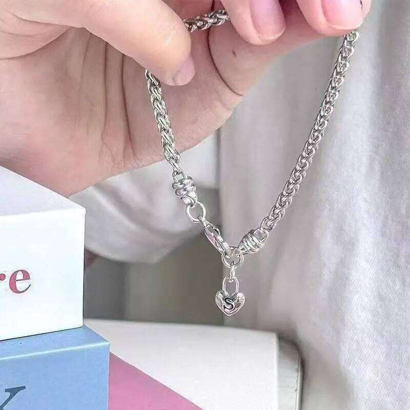 925 Sterling Silver Bracelet Heart Pendant S Letter Accessories Hand Women Engagement Charm Jewelry Gift Z260313