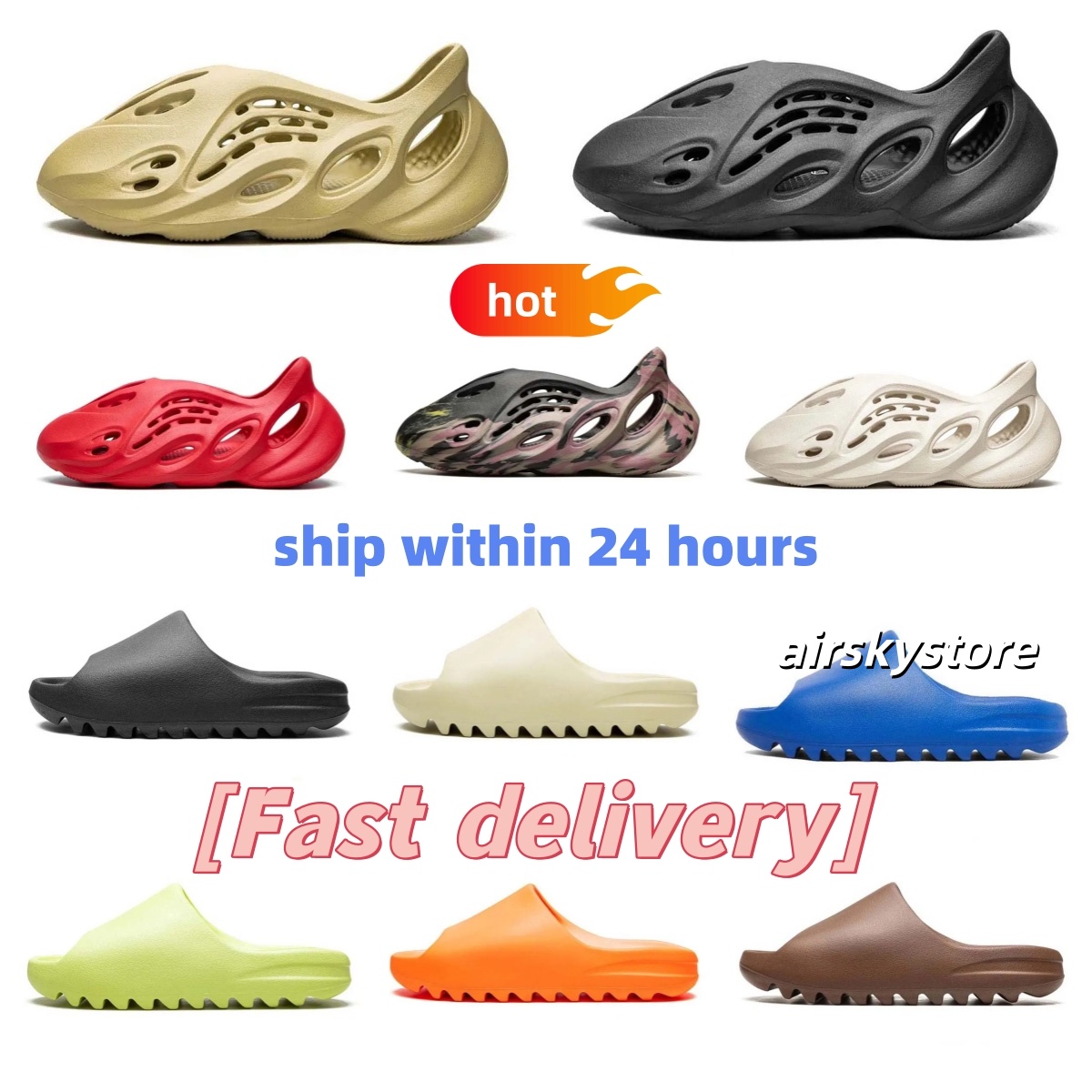 Designer Sandals foam runners Mens Woman Slippers Slides Slider Mineral Blue Onyx Pure Ochre Bone Resin Clog Desert Sandal Slipper Beach Shoe rub