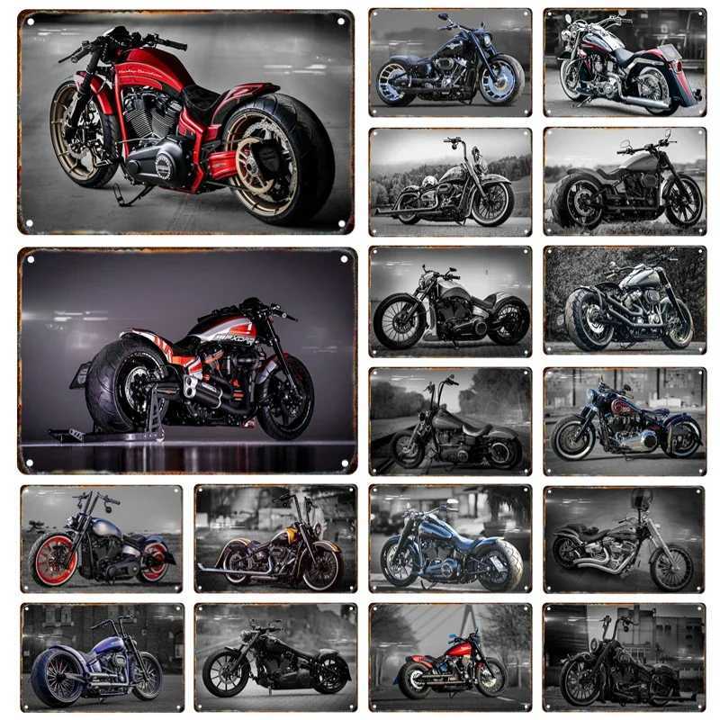Modern Classic Motorcycle Metal Signage Tin Painting Vintage Poster Mural Home Living Room Garage Club Wall Art Decorative Gi D260314