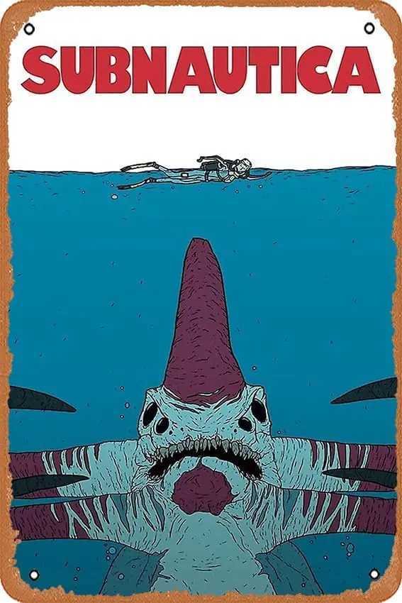 Wall Decoration Sign - Subnautica Games - Movie poster - 2032 x 3048 cm vintage look metal signage bar Men cave art decorati D260314