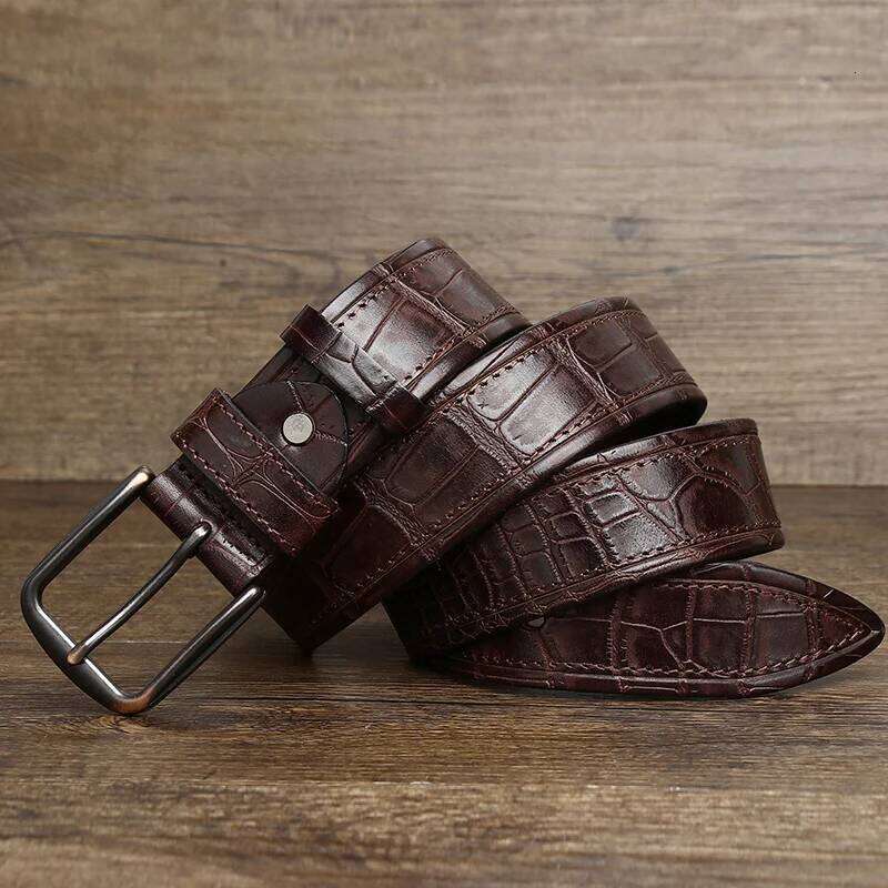 New Style Fashion Luxury Cowhide Design Men Belt Genuine Leather Individuality Pin Buckle Jeans Belts For Men's Z260226