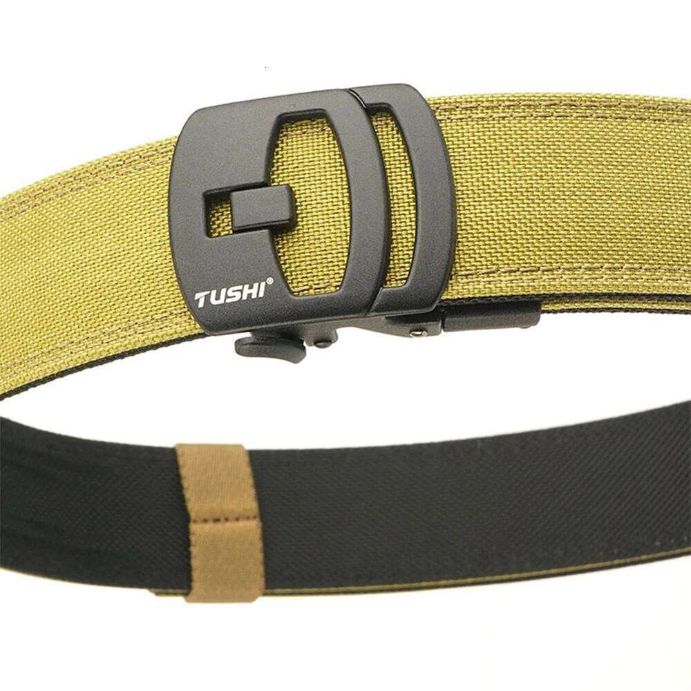 TUSHI Brand 3.8 Casual Outdoor EDC Dual Use Training Men's Buckle Thickened Hardened Double Layer Hanging Gun Belt Z260226