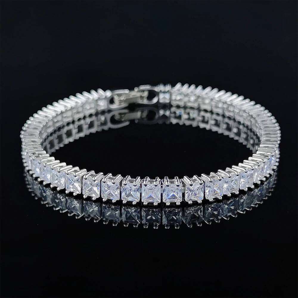2024 New Luxury Princess Silver Color Bracelet Bangle on Hand for Women Anniversary Gift Jewelry Wholesale Moonso S5451 Z260313