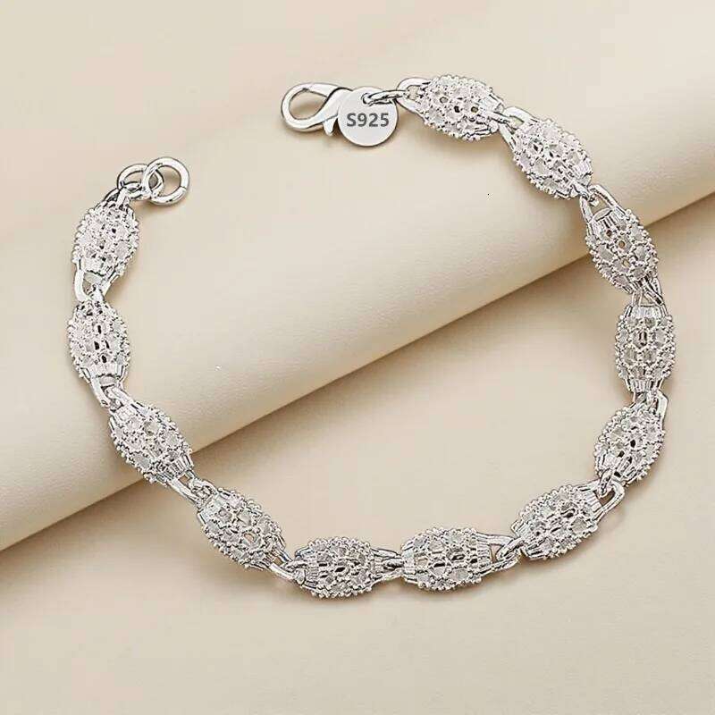 925 Sterling Silver Bead Bracelets For Women Men Luxury Hollow Ball Chain Bracelet Wedding Party Jewelry Holiday Gifts Z260313
