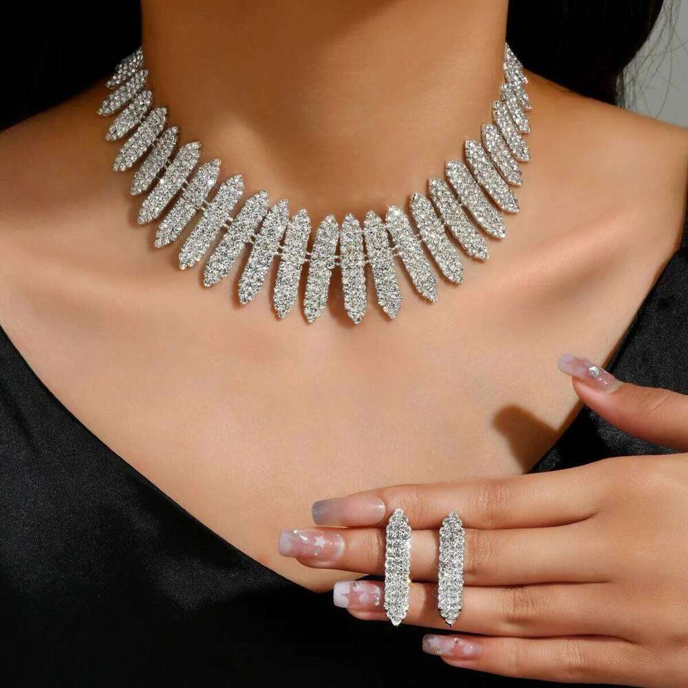 3 Women's Jewelry Set Tassel Water Diamond Earrings Necklace Luxury Party Fashion Accessories Z260313