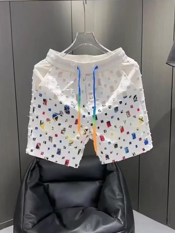 Summer Loose Shorts Couple Versatile Casual Straight Mens Flower Oil Painting Beach Shorts Hawaiian Casual Silk Shorts 260311