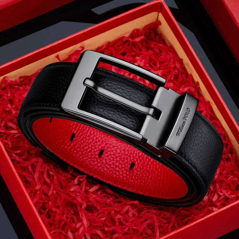 Genuine leather men's fashionable needle buckle belt, versatile and personalized belt Z260226