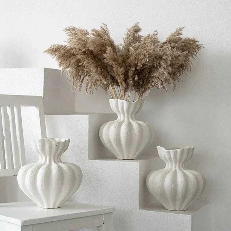 French Ceramic Vase Minimalist Floral Vessel Table Centerpiece Home Decor For Women Gift For Anniversary Birthday Y260314