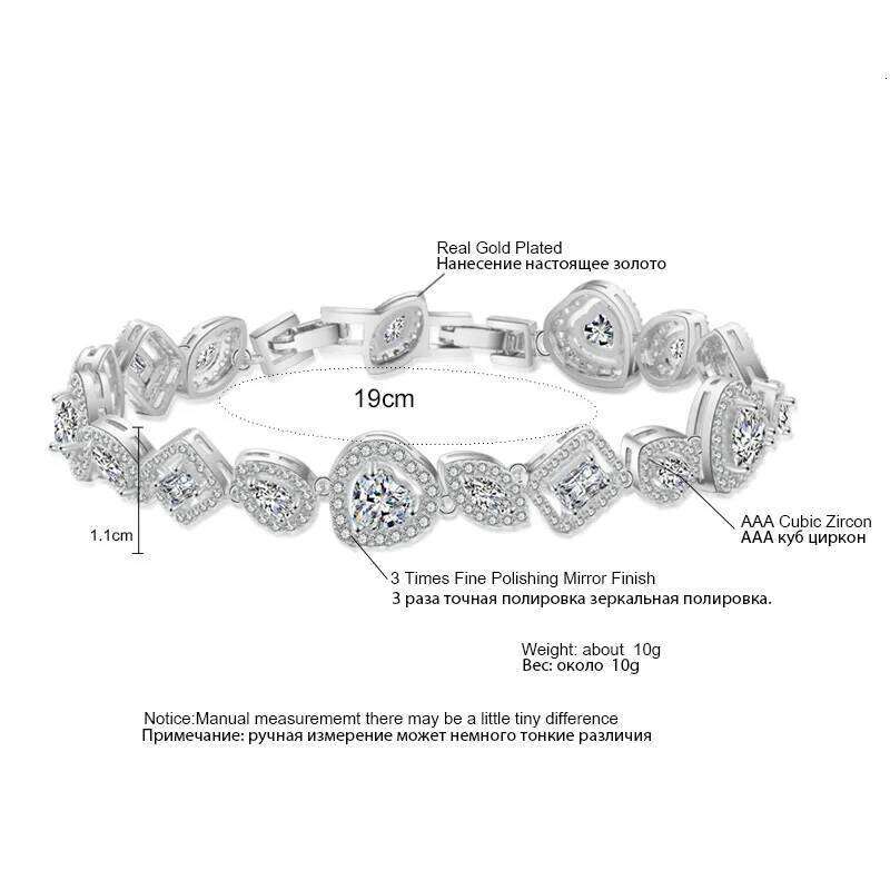 2023 New Luxury Pear Heart silver color on hand Bracelet Bangle For Women Anniversary Gift Jewelry Bulk Sell S6060 Z260313