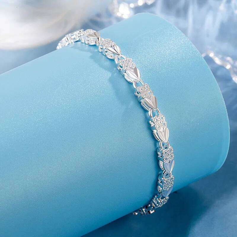 925 Sterling Silver Chain Bracelets For Women Vintage Luxury Heart Shaped Adjustable Bracelet Classic Party Charms Jewelry Gifts Z260313