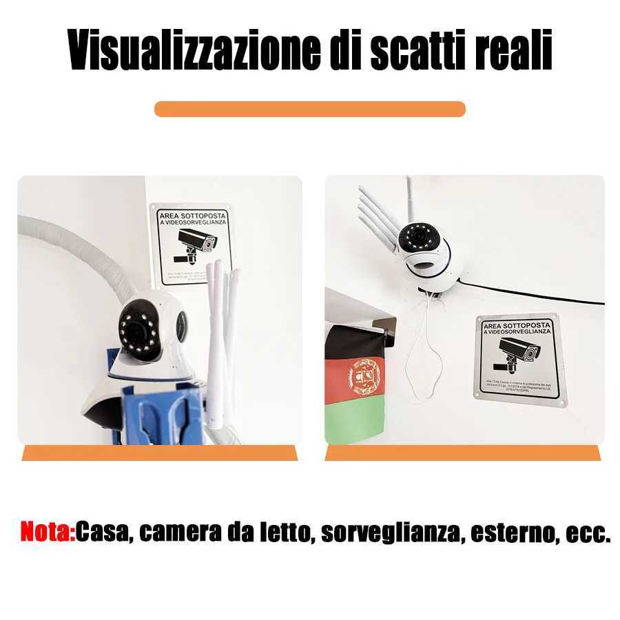 2pcs Italian Aluminum monitoring sign AREA SOTTOPOSTA A VIDEOSORVEGLIANZA self-adhesive plate D260314