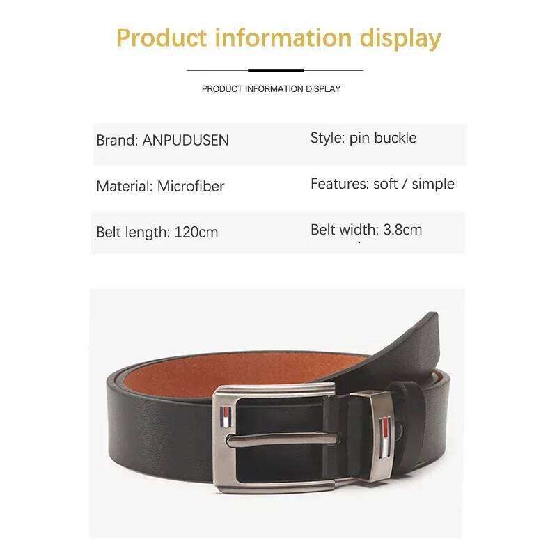 High Quality Alloy Square PU Leather Belt Men Male Pin Buckle Fancy Vintage Jeans Waistband Strap Z260226