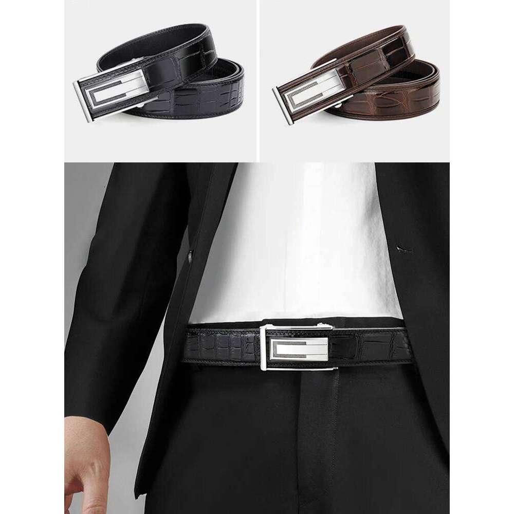 Real Crocodile Genuine Leather Belt Black Belts for Men lengthening length Male Strap customized Luxurious Trouser Z260226
