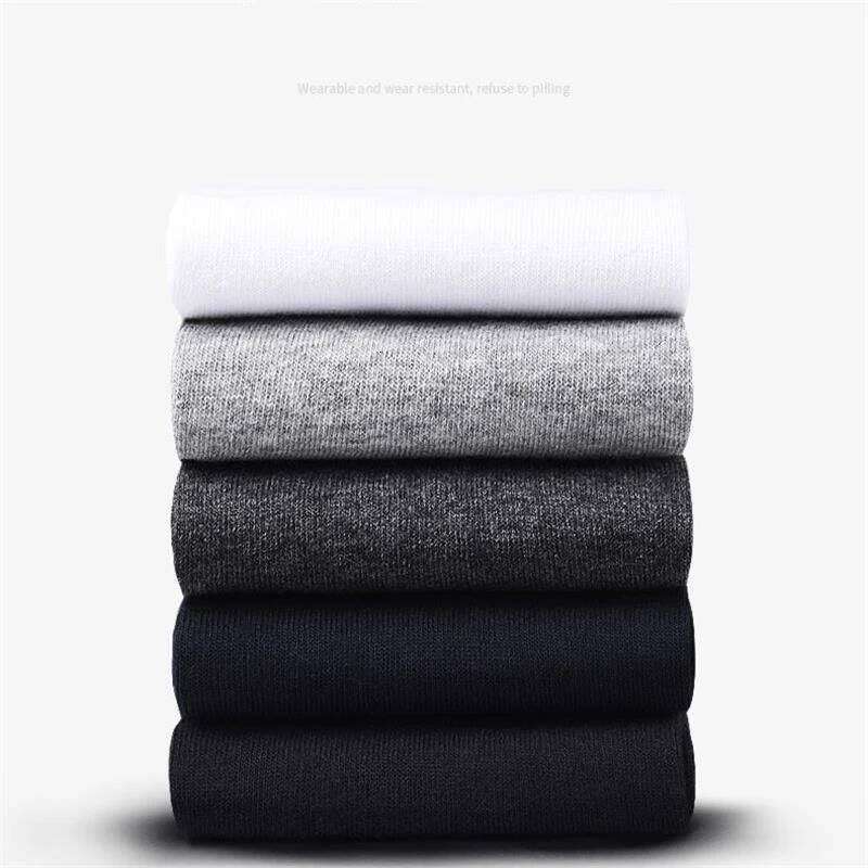 10Pairs/Men's Business Cotton Solid Color Dress Office Men's Spring Autumn Antibacterial Non-slip Comfort Socks Men Z260314