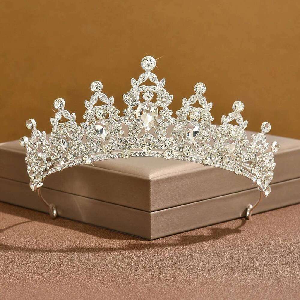 Ladies' Fashion Waterdrop Geometric Simplicity Gorgeous Elegance Crown Necklace Earrings Bracelet Jewelry Set Z260313