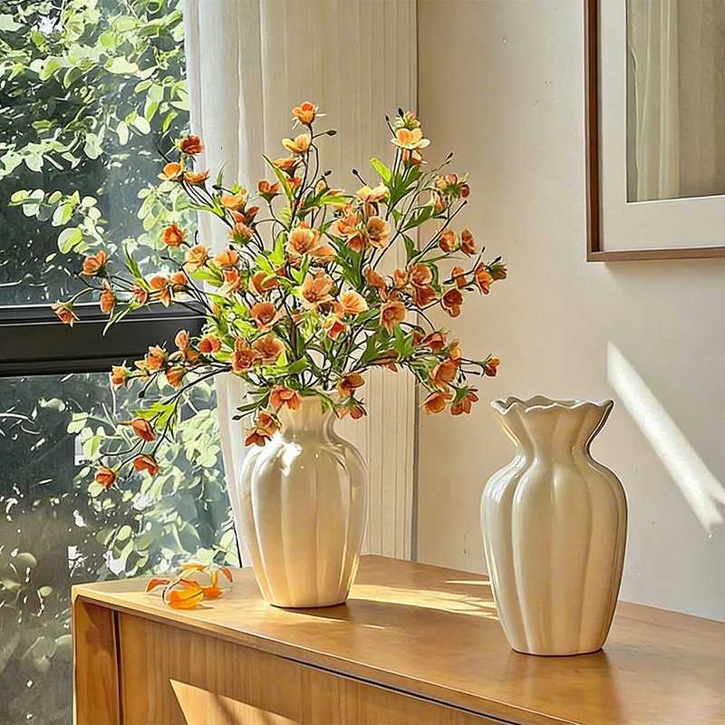 Ceramic Flower Vase Table Center Decoration Aesthetic Vase Hydroponic Plant Vases Desktop Ornament Home Decoration Y260314