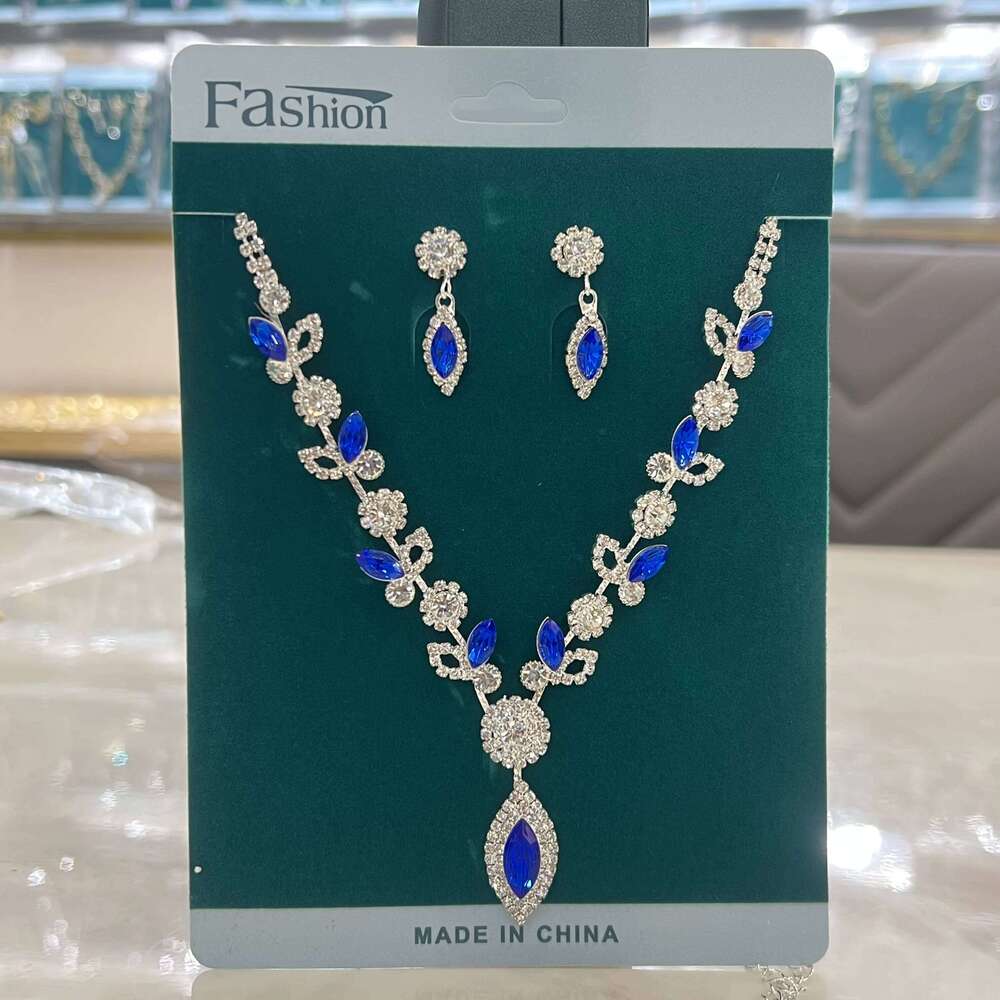 4PC Women's Fashion Waterdrop Leaf Necklace Earrings Bracelet Jewelry Set Suitable for Wedding, Party, Festival Gifts Z260313