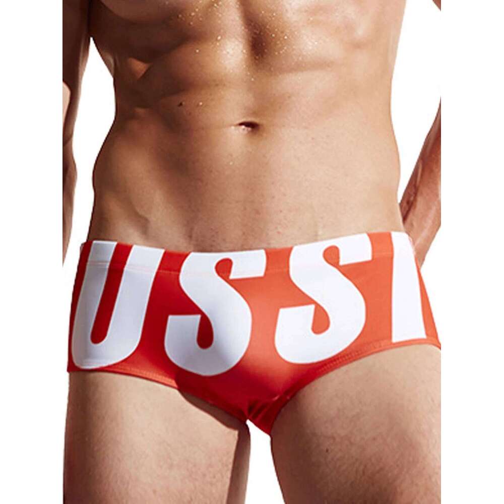 Men's letter quick drying drawstring triangle underwear, men's swimwear, summer beach swimming shorts Z260314