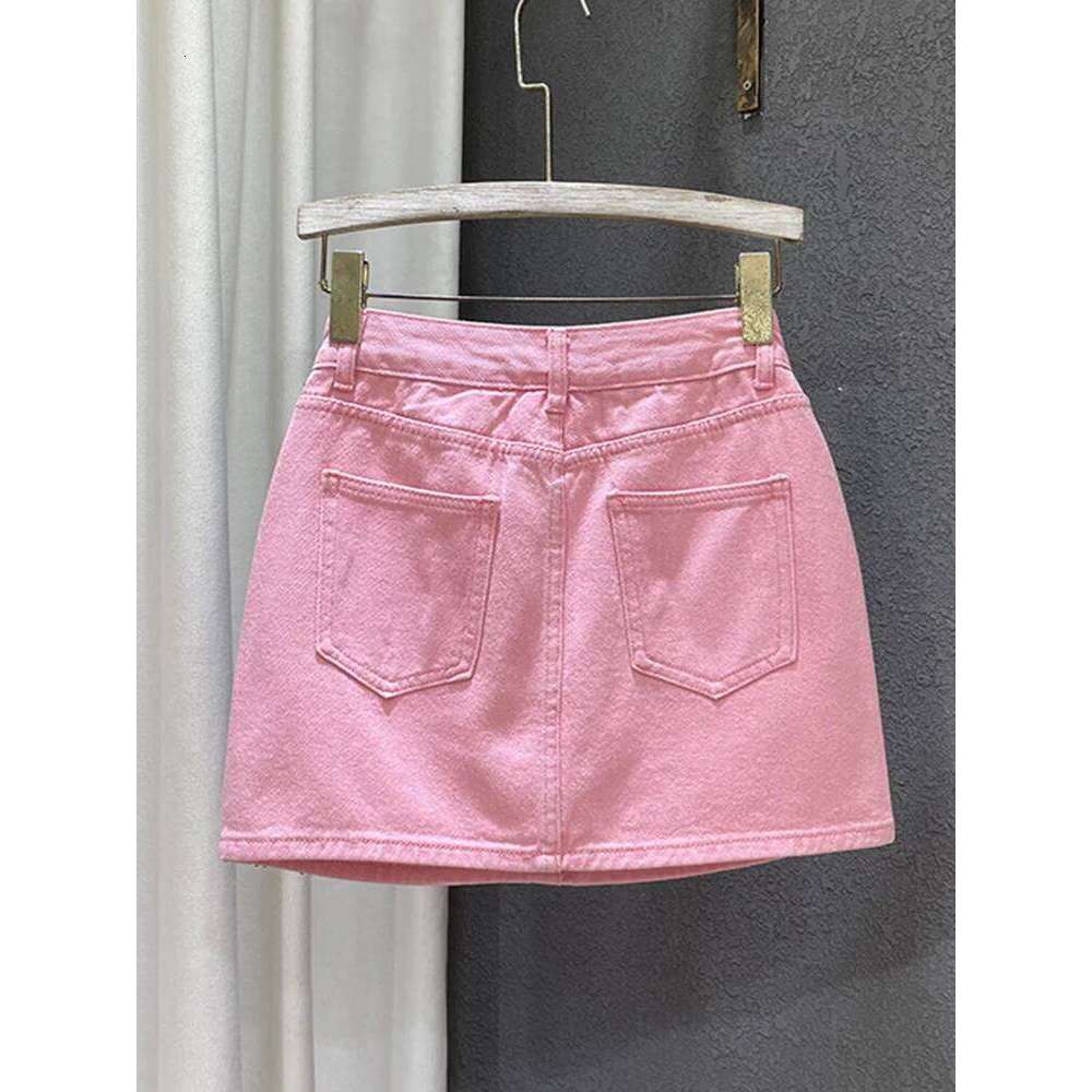 DEAT Personality Hot Splice Denim Skirt Women's High Waist Solid Color Slim Wrap Hip Skirts Female 2026 Summer 11XX2061 Z260314