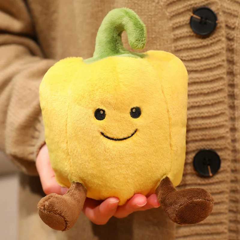 Creative Cartoon Colored Pepper Plush Toy Stuffed Cozy Smile Vegetable Doll Cute Desktop Companion Office Gift Y260314