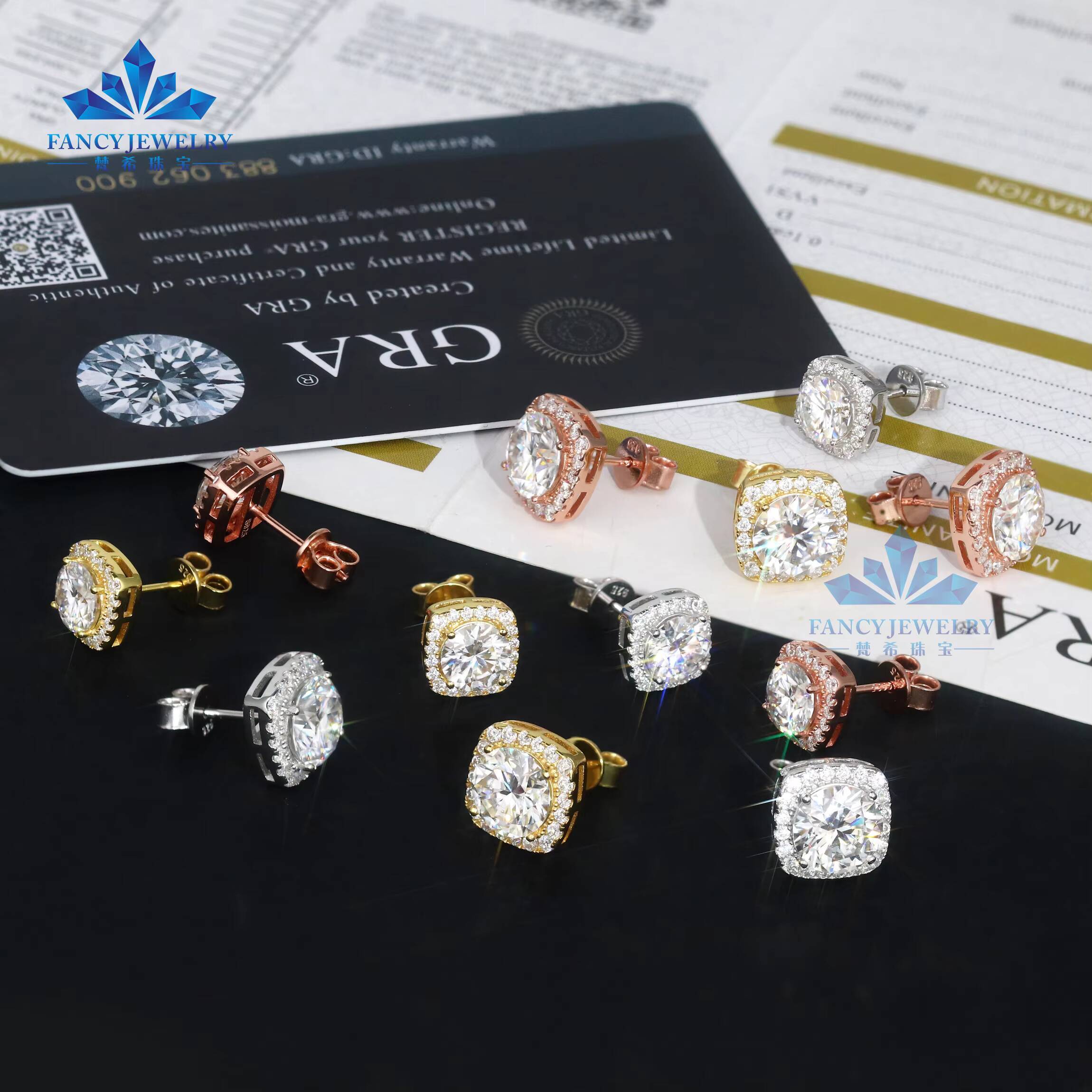 High Quality Hip Hop Jewelry Moissanite S925 Earring Diamond Earrings Vvs Moissanite Stud Earring