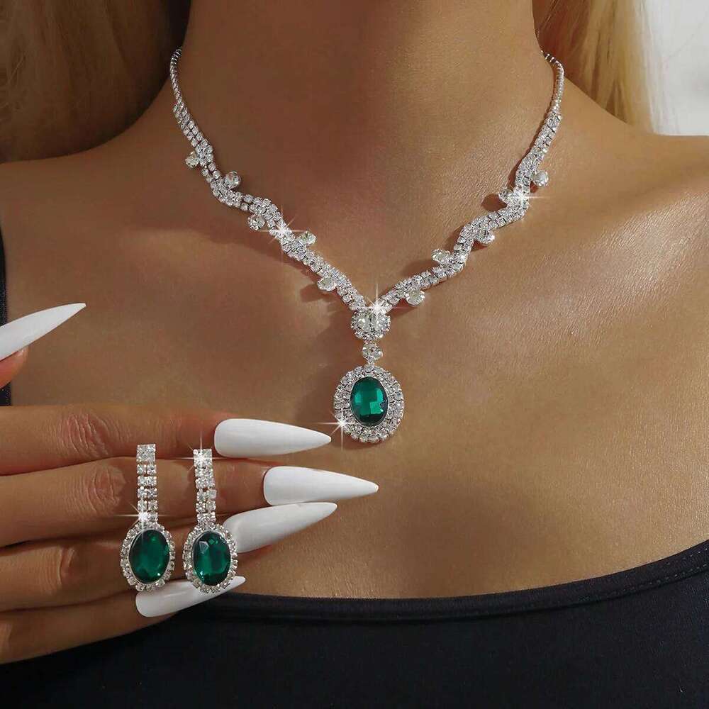 3PC Women's Fashion Geometric Round Necklace Earrings Jewelry Set Wedding Banquet Party Holiday Gifts Z260313