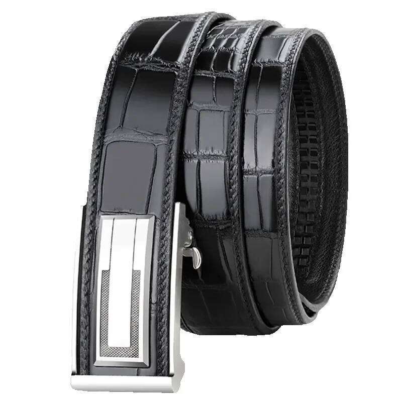 Real Crocodile Genuine Leather Belt Black Belts for Men lengthening length Male Strap customized Luxurious Trouser Z260226