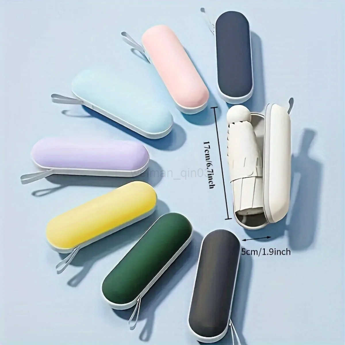 Compact black mini capsule umbrella - portable foldable manually open with sun protection coating durable design with H260314