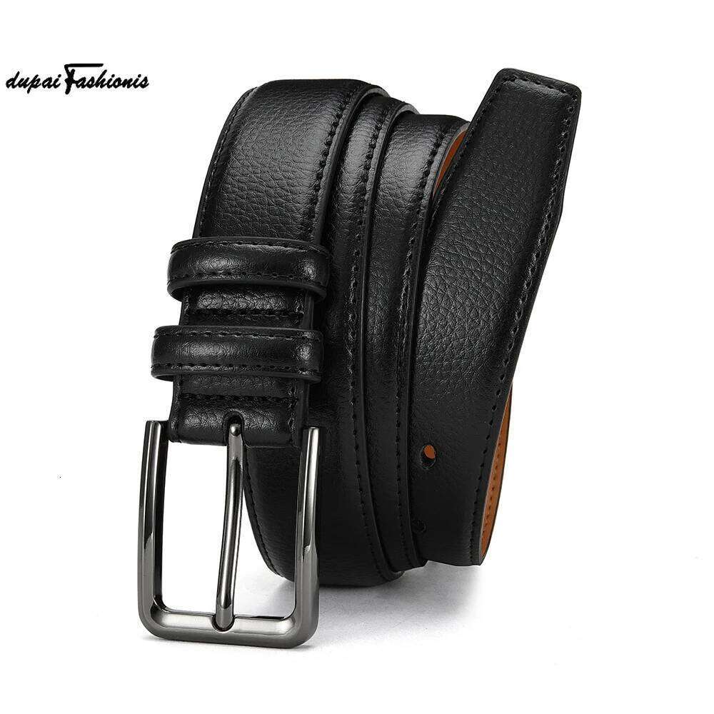 High-quality Genuine Leather Long Needle Metal Automatic Buckle Belt Strap Men's Fashion Classic Design Z260226