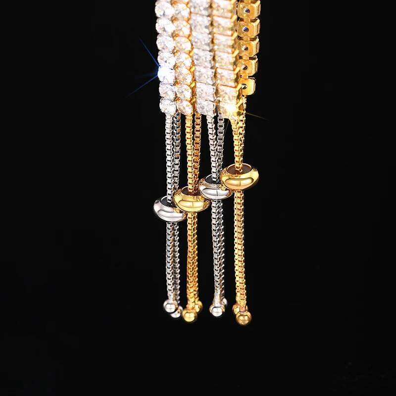 Huitan Sparkling Cubic Zirconia for Women Adjustable Fashion Tennis Bracelets Round/Square Stone Luxury Trendy Jewelry Z260313