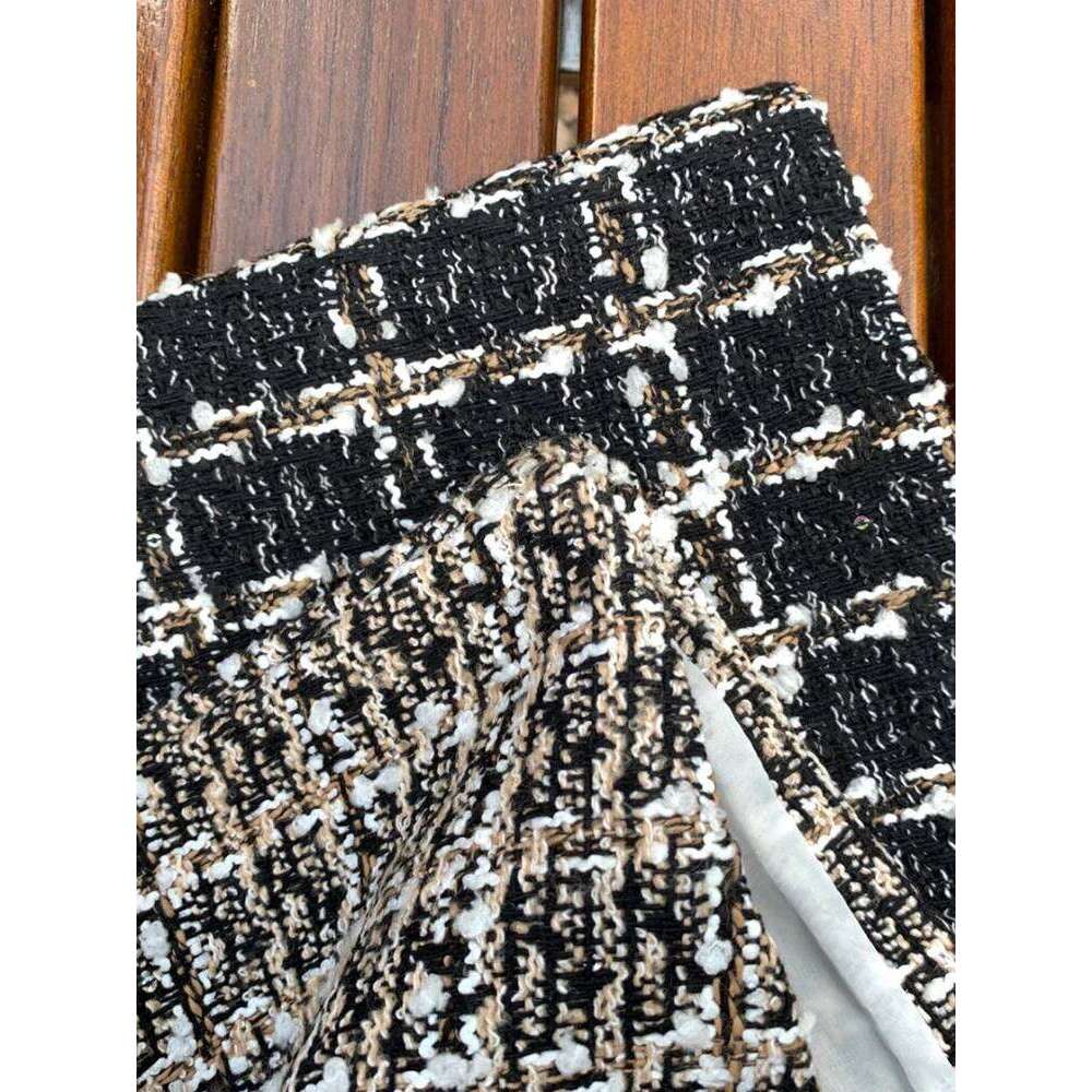 Autumn Winter Vintage Tweed Pencil Skirt For Women High Waist Retro Plaid Chic Style Slim A-Line Short Skirts Lady Z260314