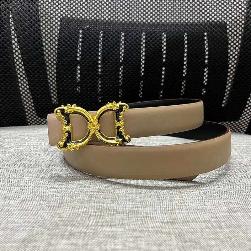 New Width 2.5cm Genuine Leather Women Luxury Brand Design thin Waist lady Reversible Dress Party Belt for women jeans Z260226