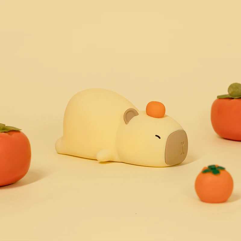 Capybara Cute Silicone LED Cartoon Night Light USB Rechargeable Dimming Sleep Night Lamp For Childrens Room Decor Birthday Gift Y260314