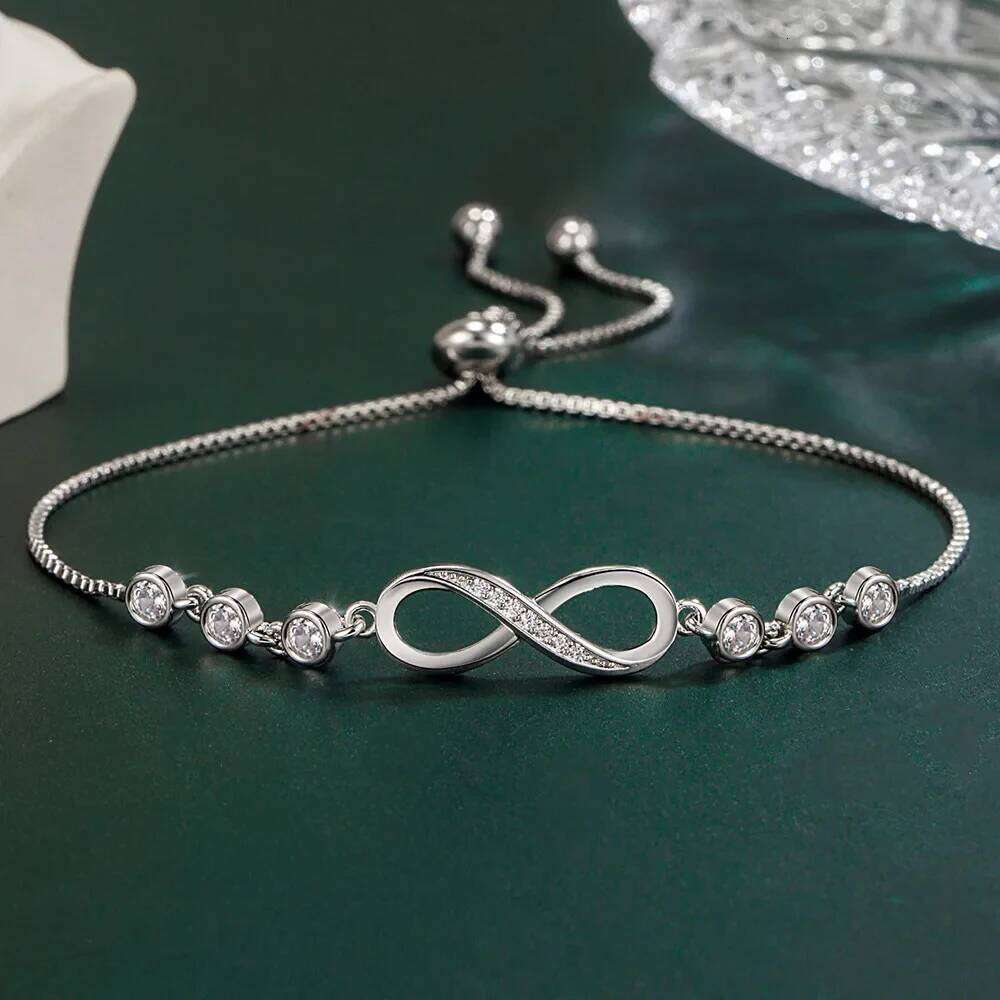 New fine 925 Sterling Silver pretty Crystal Bracelets for Women Fashion Jewelry Party Wedding Accessories Valentine's Day Gifts Z260313