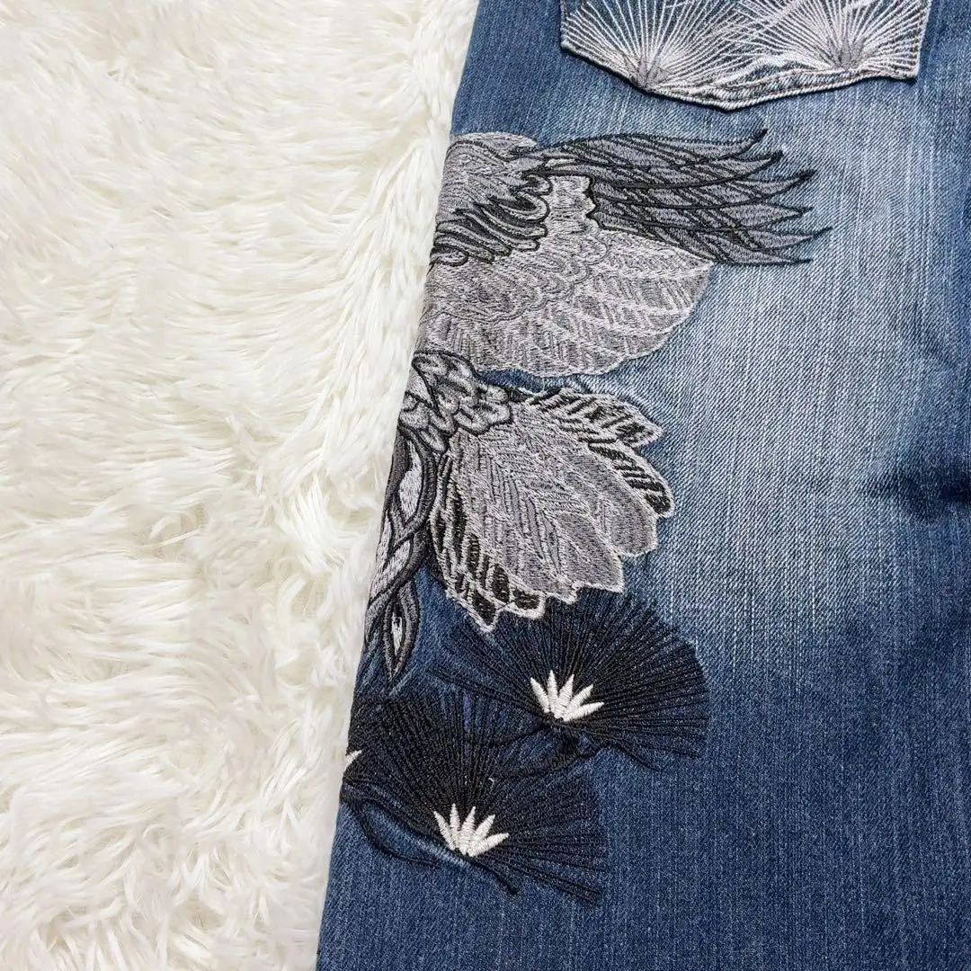 Y2K Gothic Japanese Loose Jeans Men Women Dragon Phoenix Retro Jeans Streetwear Wide Leg Pants 260311