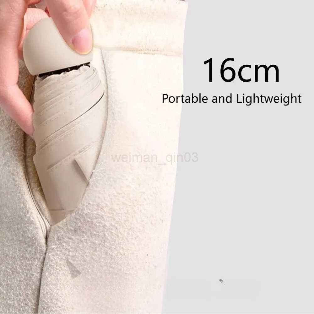 Mini Capsule Folding Umbrella Vinyl with Box Sun Rain Umbrella Dual Use Protection UV Sunshade Travel Accessoreis for Outdoor H260314