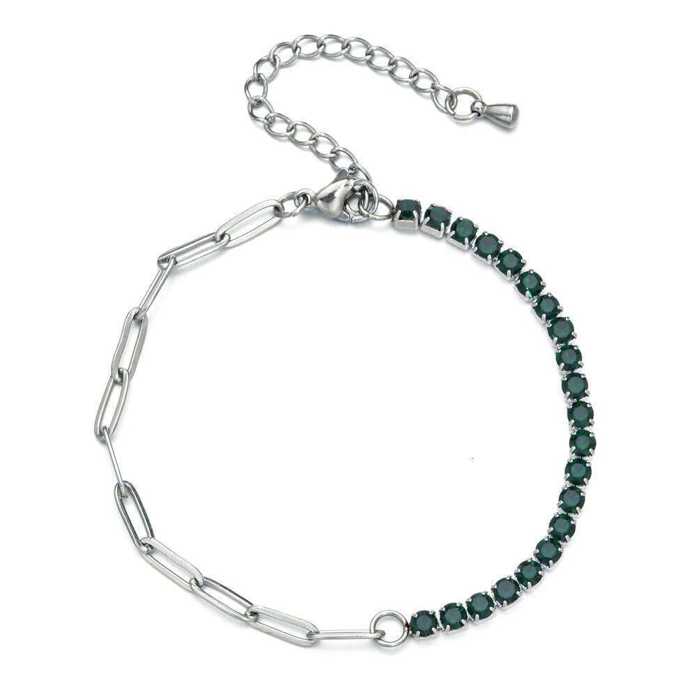 ZMZY Luxury Crystal CZ Tennis Bracelet Bangle for Women Classic Stainless Steel Chain Bracelets Wedding Fashion Jewelry Gift Z260313