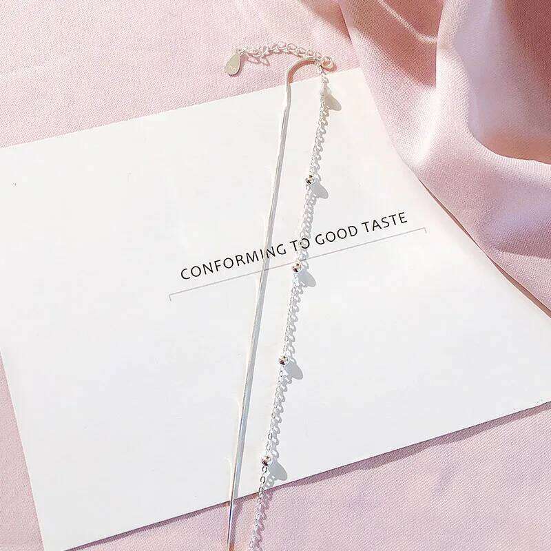 ANENJERY Silver Color Beaded Chain for Women Double Layer Bracelet Gifts Jewelry Z260313