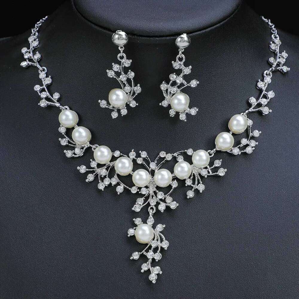 3PC Women's Fashion Season Imitation Pearl Flower Necklace Earrings Jewelry Set Wedding Date Party Holiday Gift-8916 Z260313